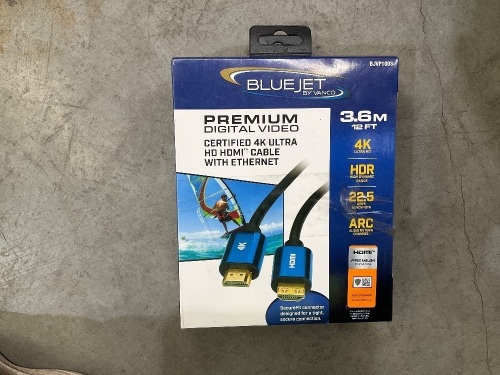 3 x BLUEJET BY VANCO UHD HDMI CABLE 3.6m