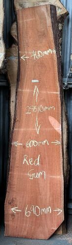 Live Edge Red Gum Timber Slab, 2.81m x 583mm x 50mm