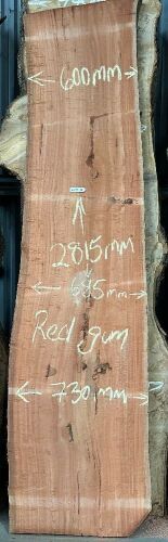 Live Edge Red Gum Timber Slab, 2.82m x 672mm x 50mm