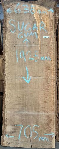 Live Edge Sugar Gum Timber Slab, 1.93m x 670mm x 50mm