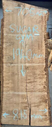 Live Edge Sugar Gum Timber Slab, 1.94m x 760mm x 50mm