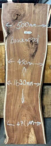 Live Edge Blackwood Timber Slab, 1.63m x 473mm x 33mm