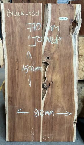 Live Edge Blackwood Timber Slab, 1.5m x 790mm x 30mm