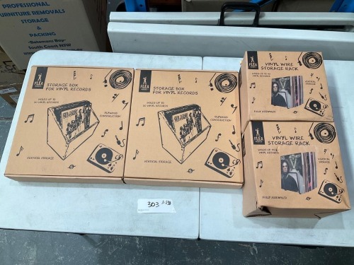 Bundle of Assorted Vinyl Storage Cases and Racks - Toal RRP $140