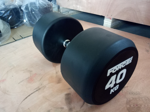 DNL Force USA - Commercial Round Rubber Dumbbell - 40kg (Each, Not Pairs) - RRP $220
