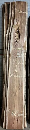 Live Edge Blackwood Timber Slab, 7 pieces, 3.36m x 385mm x 36mm