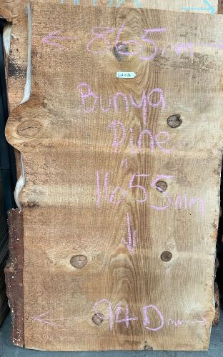 Live Edge Bunya Pine Timber Slab, 1.66m x 903mm x 50mm