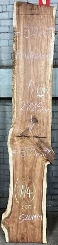 Live Edge Blackwood Timber Slab, 4 pieces, 2.89m x 532mm x 36mm
