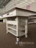 Farmhouse-Style Kitchen Island with 2 Drawers and 2 Shelves, 55" x 27.5" x 35.4" - 4