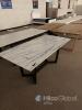 Modern Rectangular Dining Table with White Faux Marble Top and Black Metal Base, Seats 6 - 2