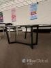 Modern Rectangular Dining Table with White Faux Marble Top and Black Metal Base, Seats 6 - 6