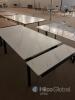 Extendable Dining Table with White Marble-Look Porcelain Top and Black Metal Legs - 2