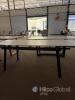 Extendable Dining Table with White Marble-Look Porcelain Top and Black Metal Legs - 4