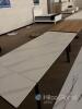 Extendable Dining Table with White Marble-Look Porcelain Top and Black Metal Legs - 6