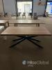Solid Hardwood Dining Table, Starburst Metal Legs, Live Edge, Approx. 78"x39" - 2