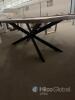Solid Hardwood Dining Table, Starburst Metal Legs, Live Edge, Approx. 78"x39" - 4