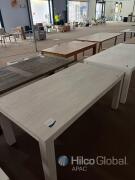 72" Rectangular Wooden Dining Table, Light White-Washed Finish, Seats 6