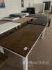 84" Rectangular Dining Table, Dark Wood Top, White Legs, Seats 8