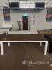 84" Rectangular Dining Table, Dark Wood Top, White Legs, Seats 8 - 2