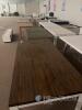 84" Rectangular Dining Table, Dark Wood Top, White Legs, Seats 8 - 3