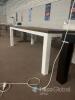 84" Rectangular Dining Table, Dark Wood Top, White Legs, Seats 8 - 4