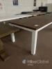 84" Rectangular Dining Table, Dark Wood Top, White Legs, Seats 8 - 7