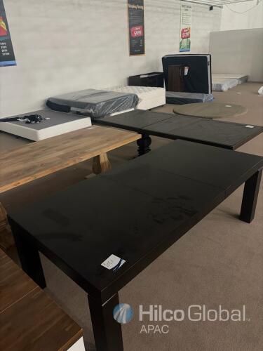 Modern Black Rectangular Dining Table, Seats 6&ndash;8, Approx. 65" x 42" x 31"