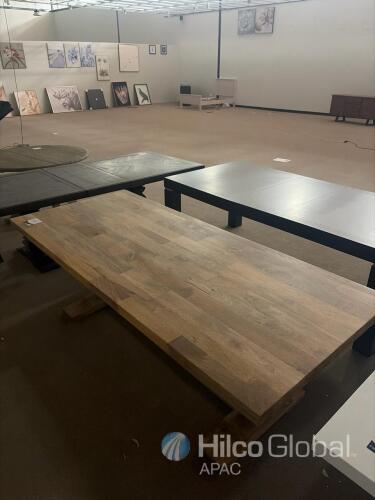 Large Solid Wood Trestle Dining Table, Seats 8-10, Rustic Farmhouse Style