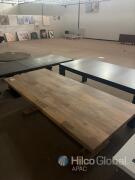 Large Solid Wood Trestle Dining Table, Seats 8-10, Rustic Farmhouse Style