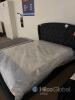 Queen Upholstered Storage Bed Frame with Tufted Wingback Headboard & Mattress, Dark Gray - 3