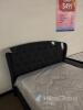 Queen Upholstered Storage Bed Frame with Tufted Wingback Headboard & Mattress, Dark Gray - 5