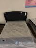 Queen Upholstered Storage Bed Frame with Tufted Wingback Headboard & Mattress, Dark Gray - 7