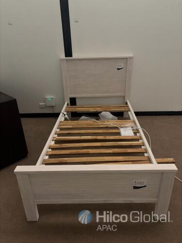 White Wooden Single Bed Frame