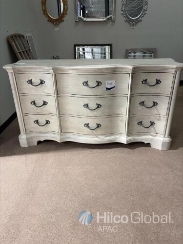 Ashley Furniture B980-31 9-Drawer Dresser, Antique White, Ornate, Solid Wood, 74"W