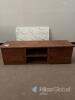 Solid Wood TV Stand Entertainment Unit &ndash; 60"x16"x18", 2 Doors, 2 Open Shelves, Cable Holes - 2