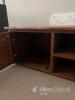 Solid Wood TV Stand Entertainment Unit &ndash; 60"x16"x18", 2 Doors, 2 Open Shelves, Cable Holes - 4