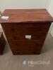Solid Wood 5-Drawer Chest of Drawers, Medium-Dark Brown Finish, Black Metal Ring Pulls - 2
