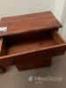 Solid Wood 5-Drawer Chest of Drawers, Medium-Dark Brown Finish, Black Metal Ring Pulls - 4