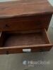 Solid Wood 5-Drawer Chest of Drawers, Medium-Dark Brown Finish, Black Metal Ring Pulls - 5