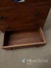 Solid Wood 5-Drawer Chest of Drawers, Medium-Dark Brown Finish, Black Metal Ring Pulls - 8