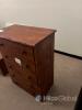 Solid Wood 5-Drawer Chest of Drawers, Medium-Dark Brown Finish, Black Metal Ring Pulls - 9