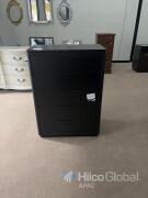 Modern Black 5-Drawer Tall Dresser with Integrated Pulls