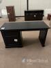 Black Modern Office Desk, 59"x24", 2 Drawers, Locking Pedestal, Lot #1041