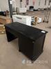 Black Modern Office Desk, 59"x24", 2 Drawers, Locking Pedestal, Lot #1041 - 4