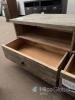 Rustic Solid Wood TV Stand, 65"x20"x22", 2 Drawers, 2 Shelves, Gray Finish, Cable Holes - 8