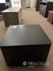 Modern Black Square Nightstand with Drawer, Minimalist Wooden Side Table, Approx. 20"x20"x18" - 3