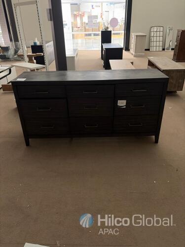 Ashley Furniture B749-31 Dresser, 6-Drawer, Dark Brown Finish, 72"W x 19"D x 36"H