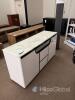 Modern White Gloss Sideboard Cabinet, Faux Marble Top, 2 Drawers, 2 Door Shelves, Asset 1046 - 2