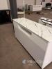 Modern White Gloss Sideboard Cabinet, Faux Marble Top, 2 Drawers, 2 Door Shelves, Asset 1046 - 5