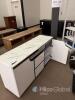 Modern White Gloss Sideboard Cabinet, Faux Marble Top, 2 Drawers, 2 Door Shelves, Asset 1046 - 12